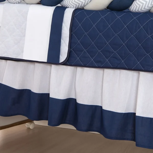 Kit Para Berço Padrão Americano Elefante Azul Marinho 10 Peças - Imagem 6