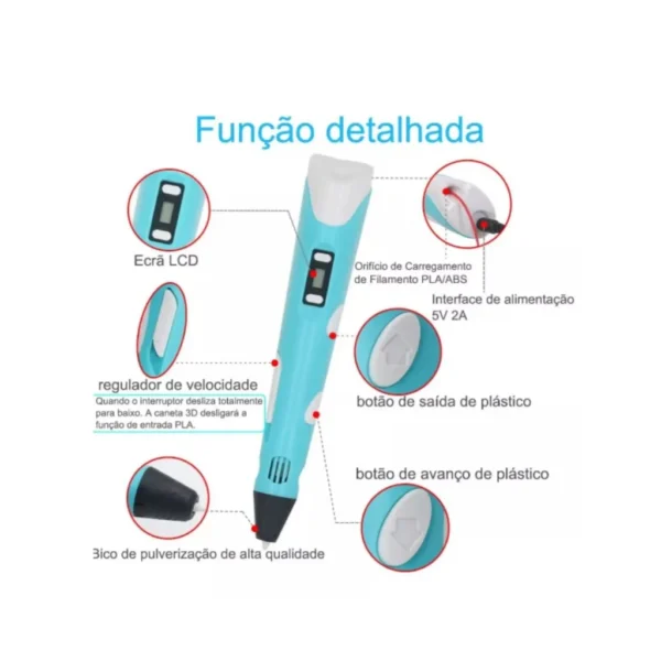 Caneta Impressora 3d Com Garantia Produto Lacrado + Refil - Imagem 5