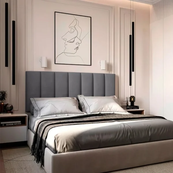 Kit 7 Cabeceiras Modulares Estofada Autocolante Para Cama De Casal - Imagem 3