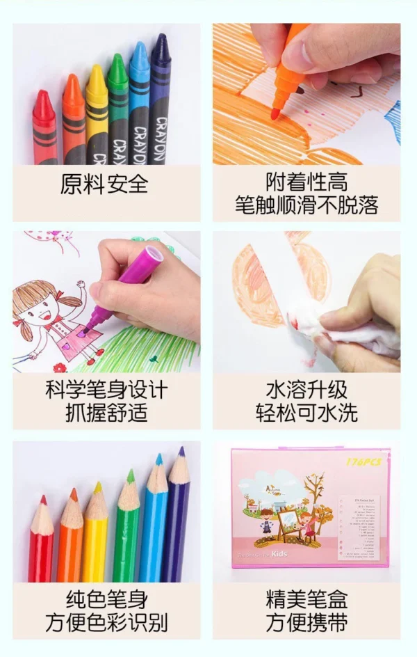 lápis com prancha de desenho papelaria art art set - Imagem 11