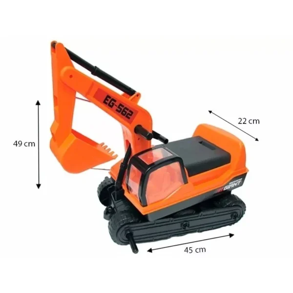 Trator Escavadeira Gigante Infantil Mini Veículo Trator Giant Escavator Roma Brinquedos - Imagem 3