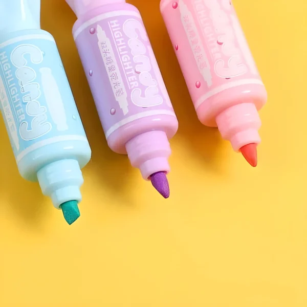 Kit com 6 Canetas Marca Texto fofos - Bala - Imagem 3