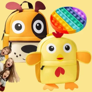 Mochila Escolar Infantil Maternidade Mãe e Bebê + Pop IT Briquedo Anti Estresse