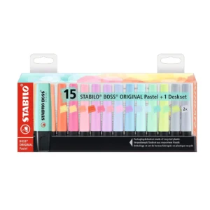 Marca Texto Stabilo Boss 15 Cores Novas Pastel