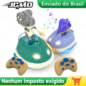 Controle remoto Dinosaur Bumper Car, RC Crash Cars com luz e música, salto automático quando colisão, presente para crianças, 2pcs