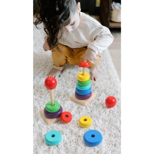 Torre Colorida Montessori Brinquedos Educativos Bebê Infantil Criança - Imagem 3