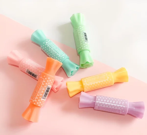 Kit com 6 Canetas Marca Texto fofos - Bala - Imagem 2