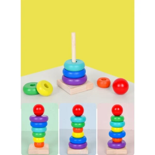 Torre Colorida Montessori Brinquedos Educativos Bebê Infantil Criança - Imagem 4