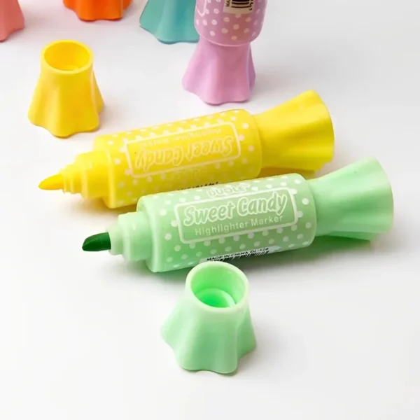 Kit com 6 Canetas Marca Texto fofos - Bala - Imagem 7
