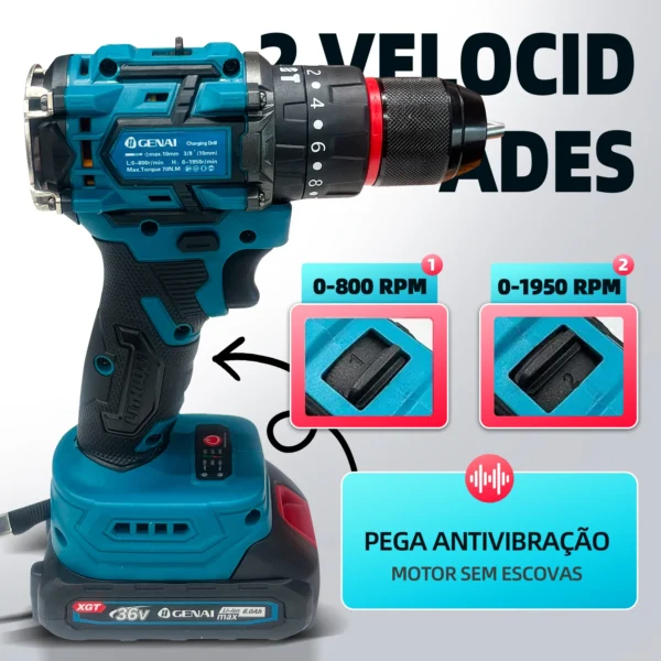 mão broca elétrica velocidade variável - Imagem 3