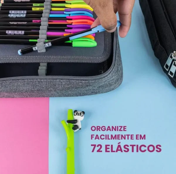 Estojo Caixa Escolar Unissex Ziper Diversas - Imagem 4