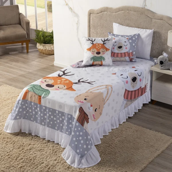 Kit Colcha Cobre Leito Solteiro 04 peças Infantil Menino Menina - Imagem 2