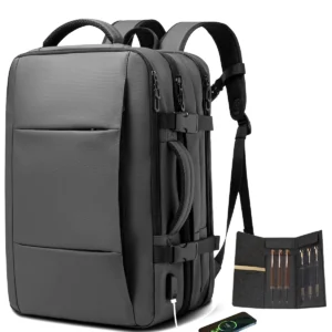 Mochila multifuncional de grande capacidade para laptop, carregamento USB, mochilas de escola de informática, bolsa impermeável