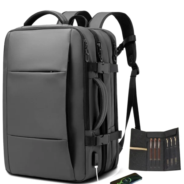 Mochila multifuncional de grande capacidade para laptop, carregamento USB, mochilas de escola de informática, bolsa impermeável