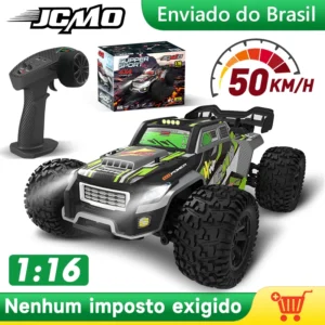 Carro de controle remoto com LED e chassi de metal para crianças