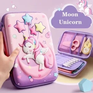 Estojo De Lápis Infantil Com Desenho De Unicórnio
