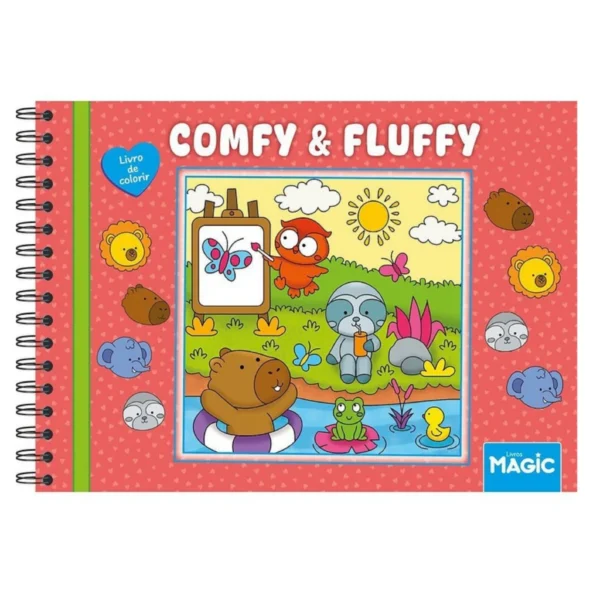 CADERNO DE COLORIR CAPA DURA 50 FOLHAS COZY & FLUFFY VARIOS DESENHOS - Imagem 3