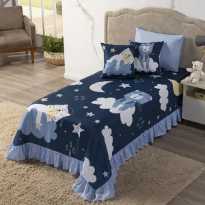 Kit Colcha Cobre Leito Solteiro 04 peças Infantil Menino Menina