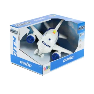 Avião Com Luzes E Sons Mega City - Bbr Toys
