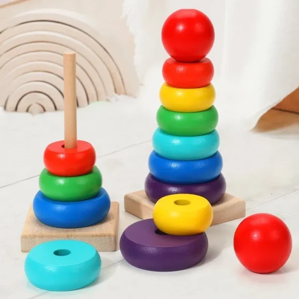 Torre Colorida Montessori Brinquedos Educativos Bebê Infantil Criança