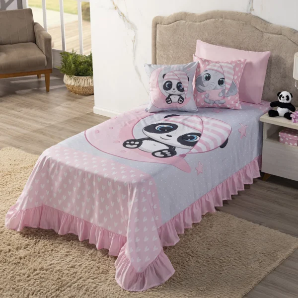 Kit Colcha Cobre Leito Solteiro 04 peças Infantil Menino Menina - Imagem 3