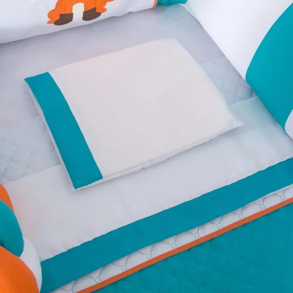 Kit Para Berço Padrão Americano Raposa Azul Turquesa 10 Peças - Imagem 5