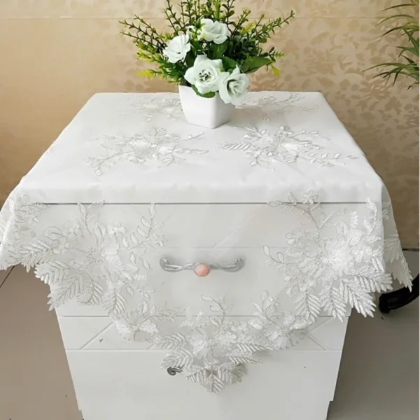 Toalha De Mesa De Bordado De Flor De Tecido De Laço Europeu - Imagem 4