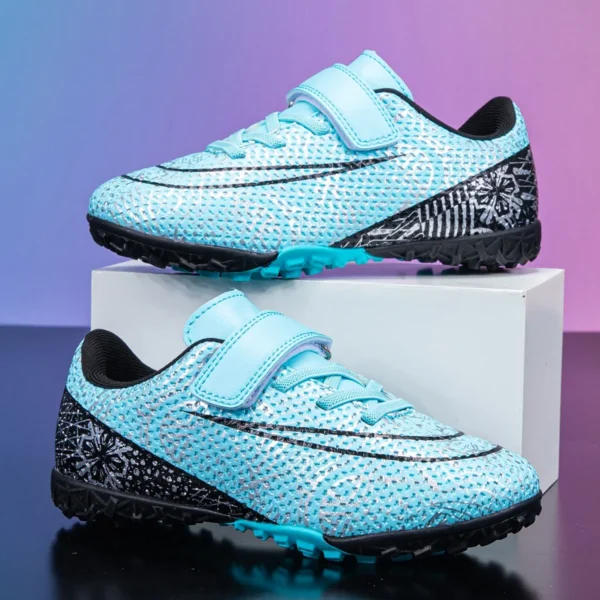 chuteiras antiderrapante crianças botas de campo de futebol - Imagem 3