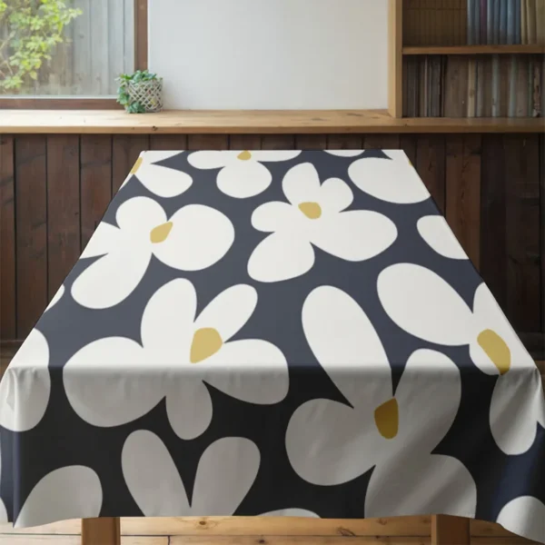 Toalha de mesa moderna com estampa de flores - Imagem 4