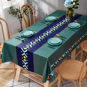 Toalha retangular para cozinha e restaurante, Decoração de mesa impermeável, estilo elegante e simples