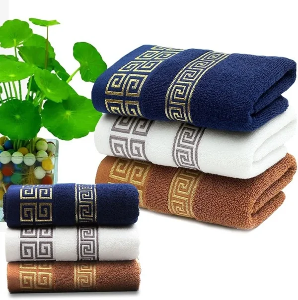 Toalha de banho verde de bambu 100% fibra de bambu bordada - Imagem 9