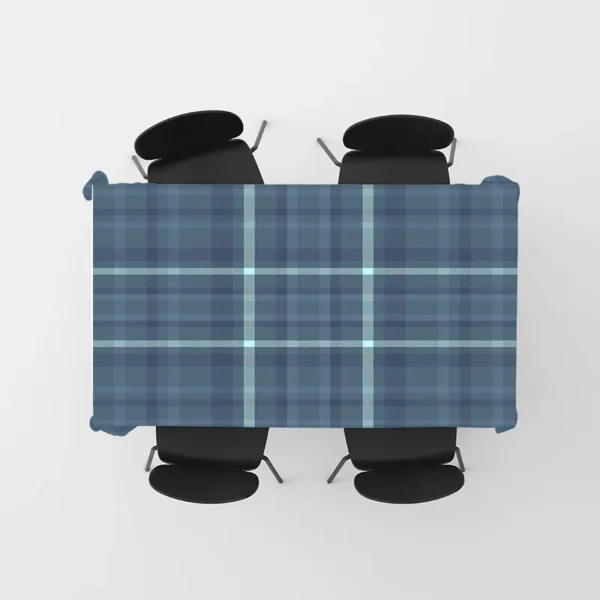 Toalha de mesa moderna com padrão xadrez, azul marinho, espinha de peixe - Imagem 5