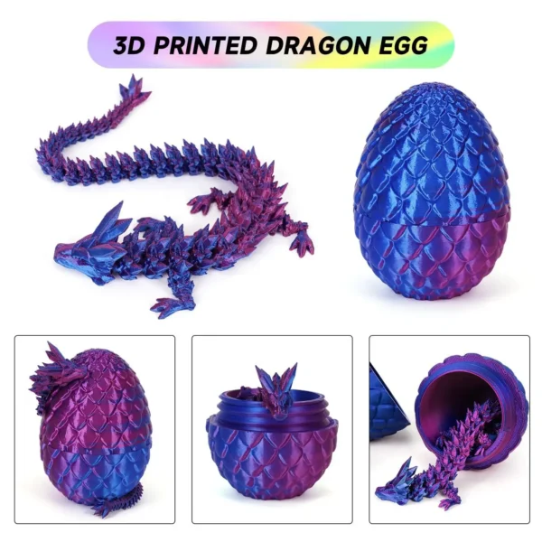 3d impresso dragão rotativo conectado dragão de cristal ocidental - Imagem 2