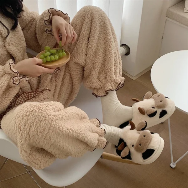 Novo inverno unisex dos desenhos animados vaca quente - Imagem 5