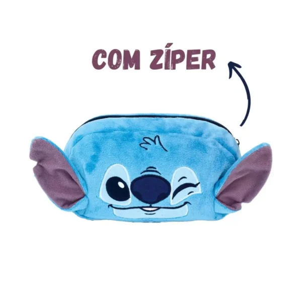 Estojo Fluffy Pelúcia Stitch DAC Grande Disney com Zíper - Imagem 4