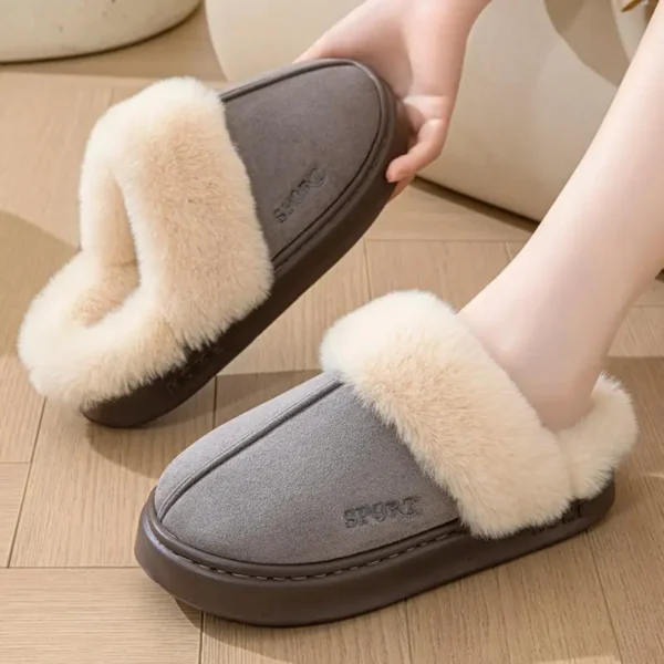 Casual chinelos macios casa feminina inverno de pelúcia - Imagem 5