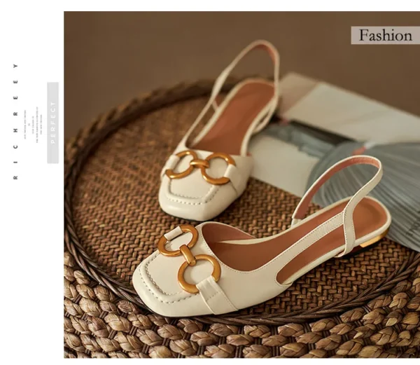 Sandálias femininas retrô moda sapatos de salto baixo estilingue camurça - Imagem 10