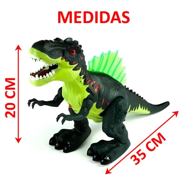Brinquedo Dinossauro Rex Com Luzes Led Som Anda Solta Vapor - Imagem 9