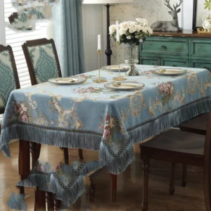 Toalhas de mesa retrô de chenille para mesa de jantar