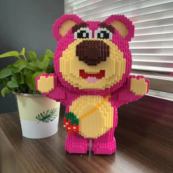 30cm extra grande morango urso bloco de montagem - Imagem 5