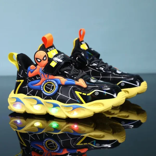 Disney meninos sapatos luzes led dos desenhos animados - Imagem 3