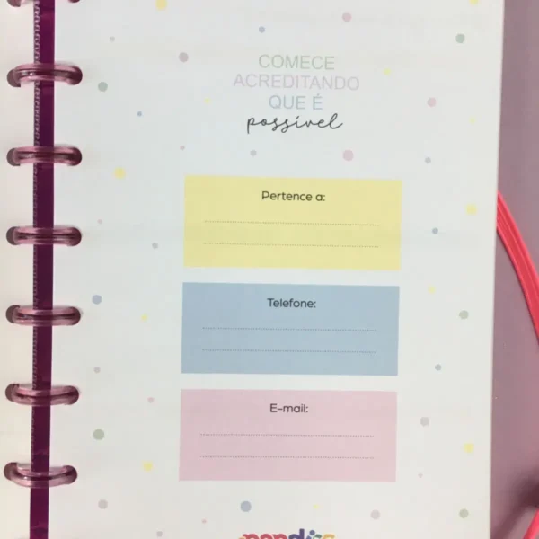 Caderno Disco Sistema Inteligente Buble A5 Rosa - Imagem 5