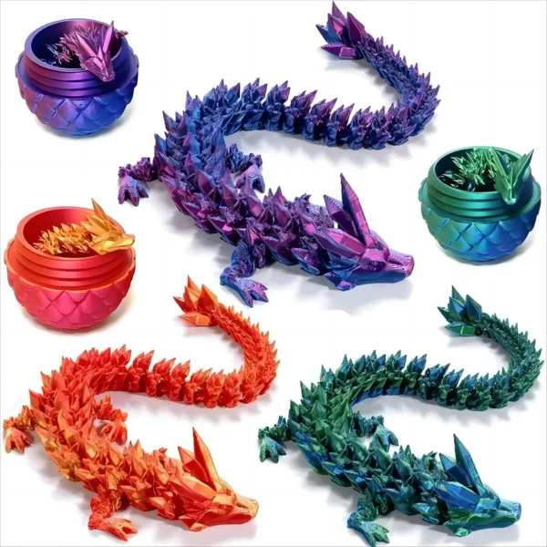 3d impresso dragão rotativo conectado dragão de cristal ocidental - Imagem 7