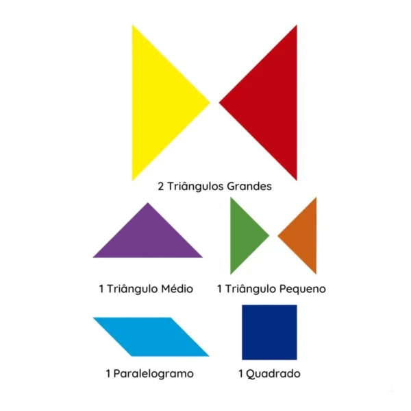 Tangram Jogo Madeira Brinquedo Educativo Escolar Pedagógico montessori educacional - Imagem 2