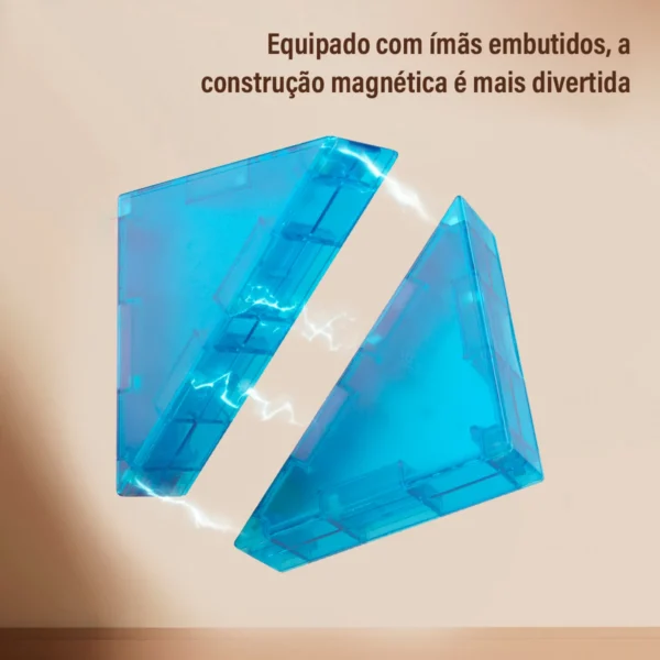 Blocos Montar Magnéticos de Quebra-cabeça Tangram Brinquedo Educativo Infantil - Imagem 8
