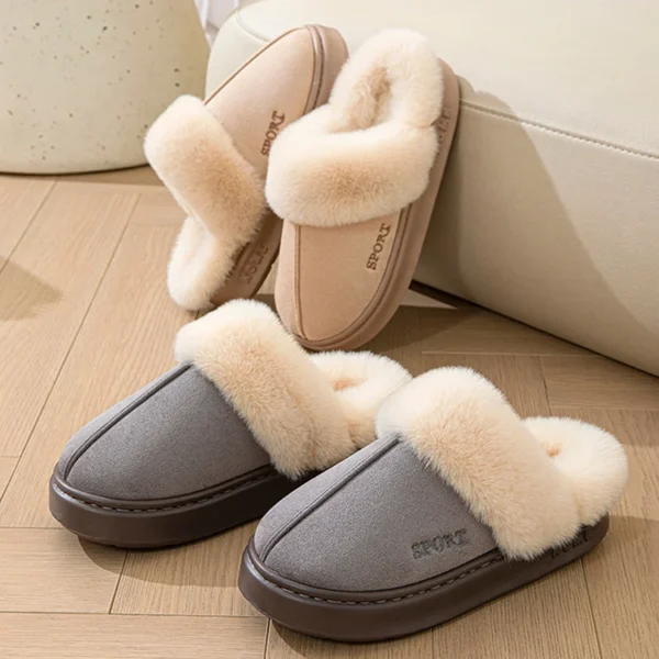 Casual chinelos macios casa feminina inverno de pelúcia - Imagem 7