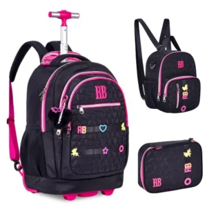 Kit Mochila de Rodinhas Oficial Rebecca Bonbon Preto