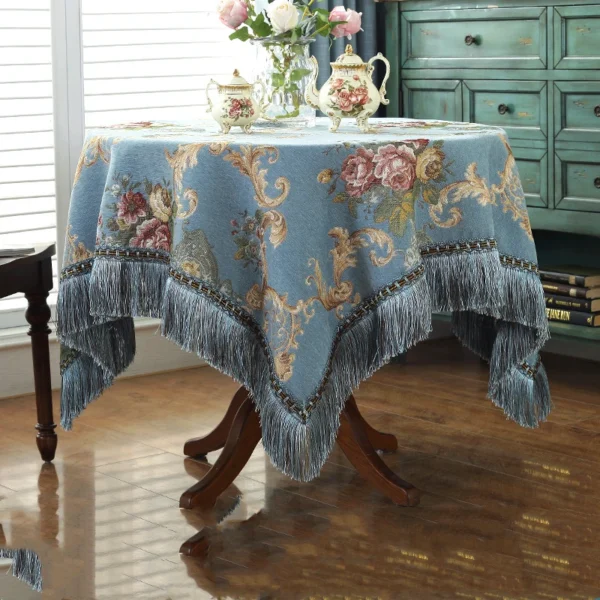 Toalhas de mesa retrô de chenille para mesa de jantar - Imagem 3