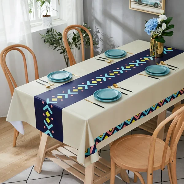 Toalha retangular para cozinha e restaurante, Decoração de mesa impermeável, estilo elegante e simples - Imagem 2