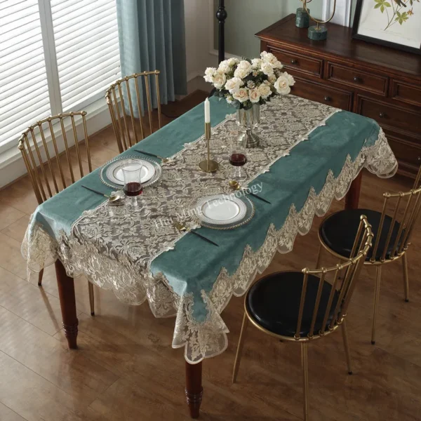 Toalha De Mesa Retangular Bordada Europeia - Imagem 3